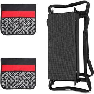 2-in-1 Garden Kneeler and Seat Gardening Chair Foldable Garden Bench (Black)